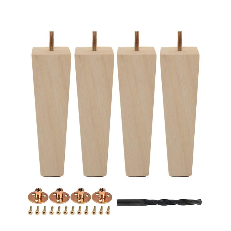 Hardwood Square Taper Leg, 8" H x 2.25" W x 2.25" D