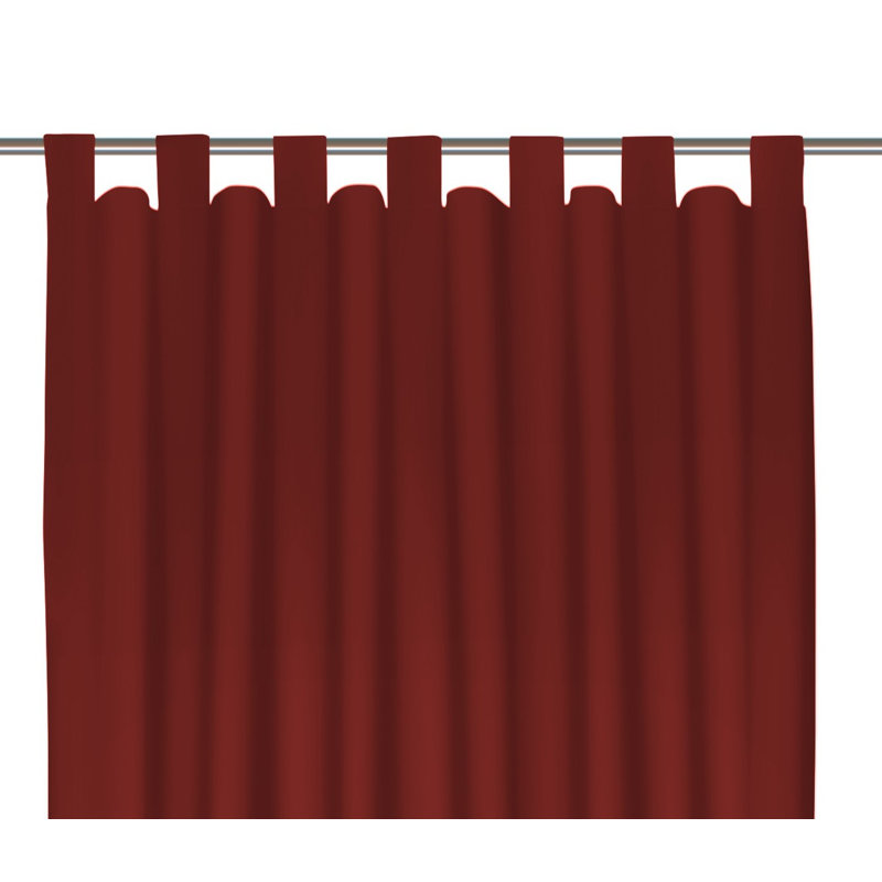 Polyester Blackout Tab Top Curtain Panel, 142cm Width x 345cm Drop, Red