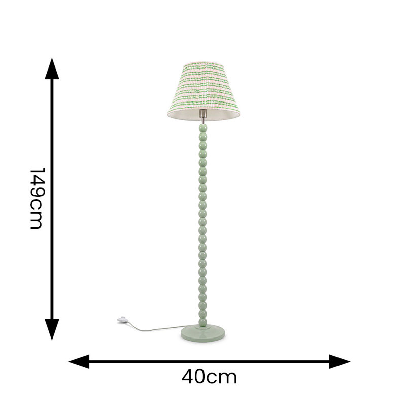 Bobbles 149cm Traditional Floor Lamp, Sage