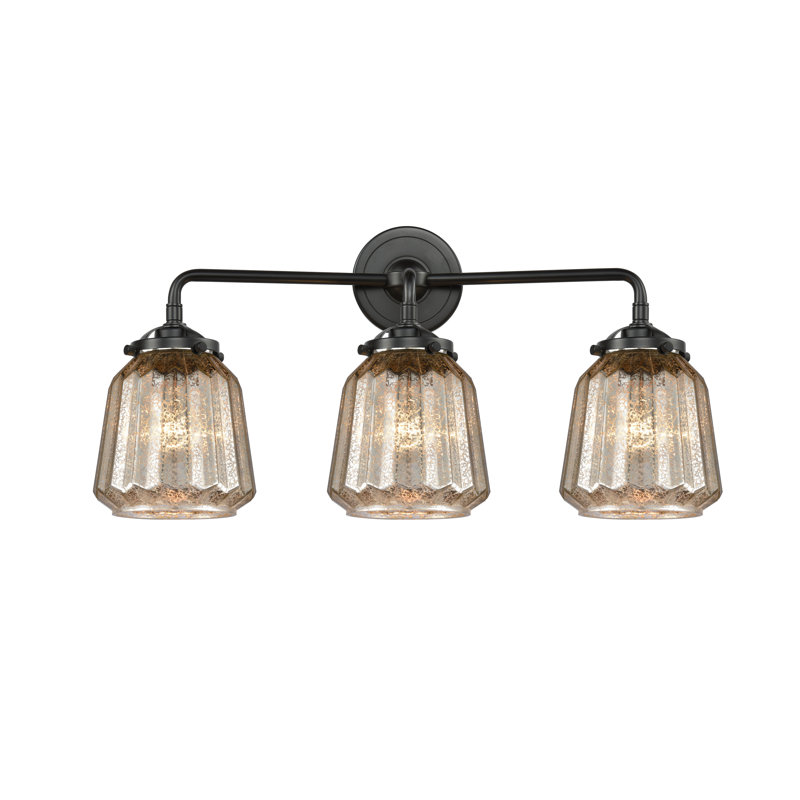 Éclairage pour meuble-lavabo 2 lumières Vinson, Incandescent, Plaqué mercure, Bronze huilé