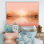 «Pink and Golden Evening Glow Sunset» - art mural coucher de soleil côtier