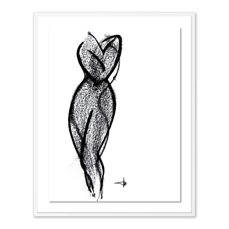 Nude 6 Print by Johan Gert Manschot, White, 48" H x 38" W x 2.5" D