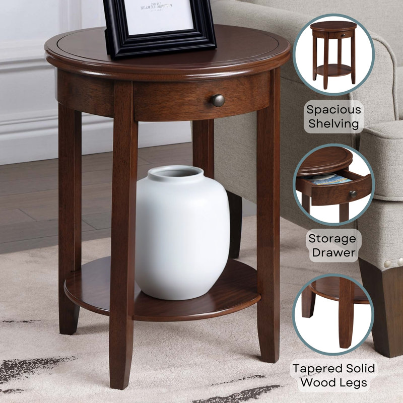 Carbin 1 Drawer End Table with Shelf, Espresso