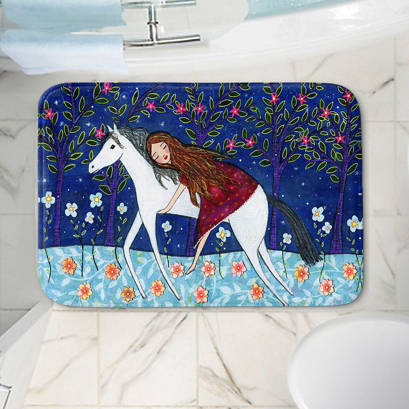 Tapis pour salle de bain à mousse à mémoire de type cheval, l 24 po x L 17 po x H 1 po