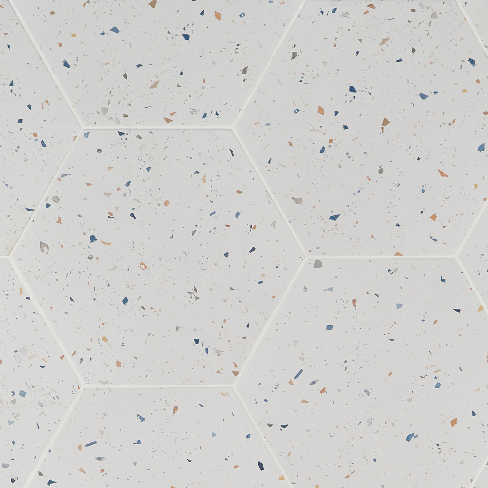 Firenze 13" x 15" Porcelain Tile, White Confetti