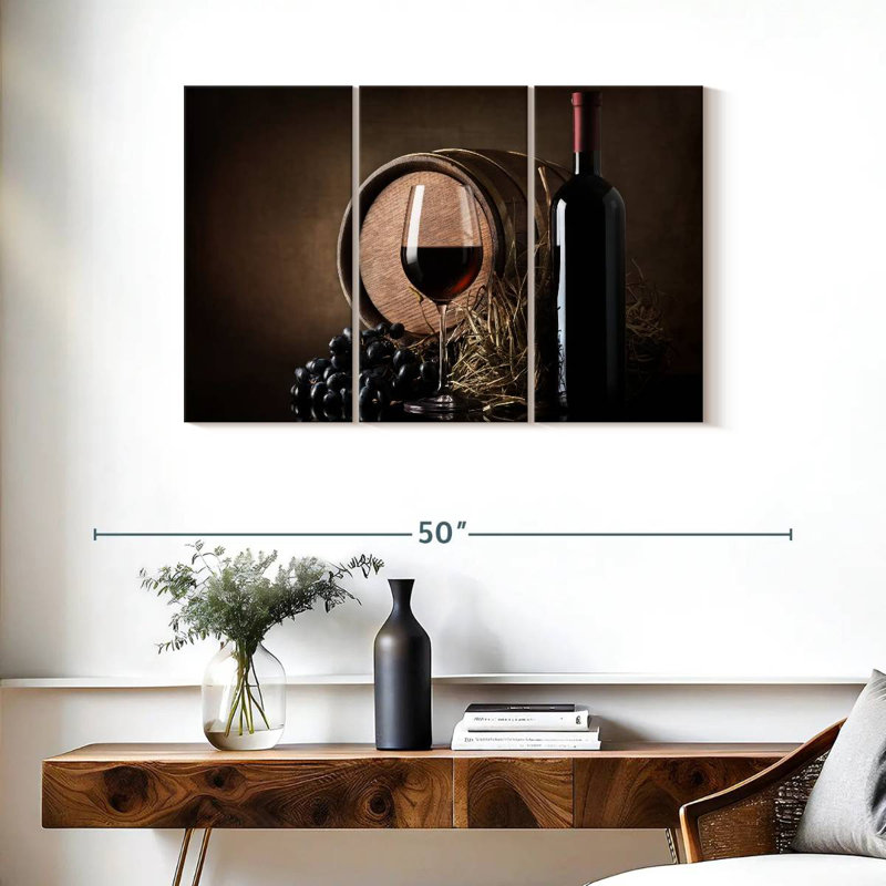 Yarlin raisins et tonneau de vin, H 24 po x l 38 po