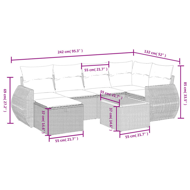 Vidaxl Garden Sofa Set Beige