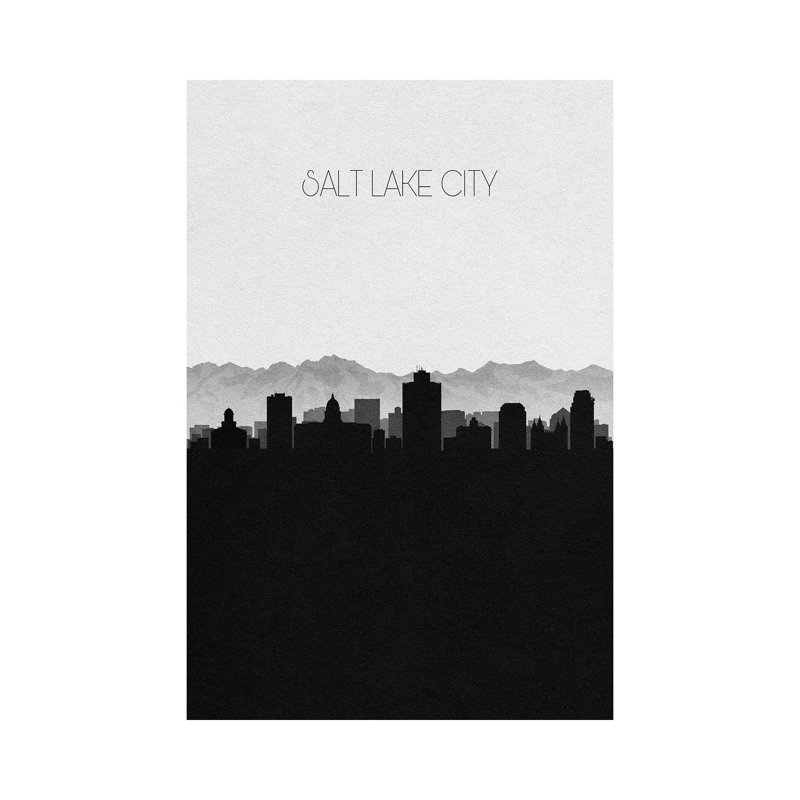 Salt Lake City, Utah Skyline 1 Piece Wrapped Canvas Wall Art, 152.5 cm H x 101.5 cm W