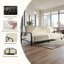 Canapé-lit futon convertible 79 po 79 po, structure en métal d'une capacité de 600 lb, housse amovible, beige crème, convient aux petits appartements et aux salons-1107577304