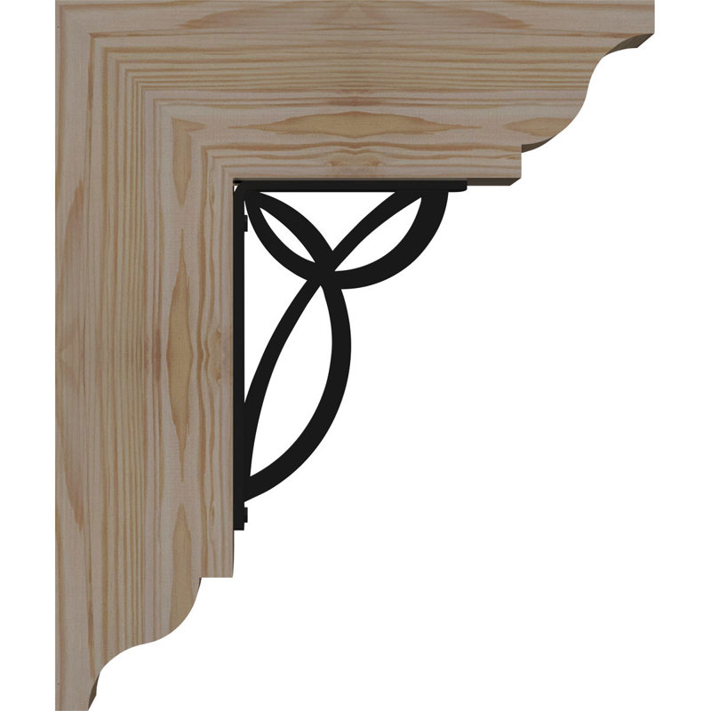 Support simple en fer 8 po Versailles, H 16 po x P 13 1/2 po, Cèdre rouge de l'Ouest l 3 1/2 po x T 4 po (lisse
