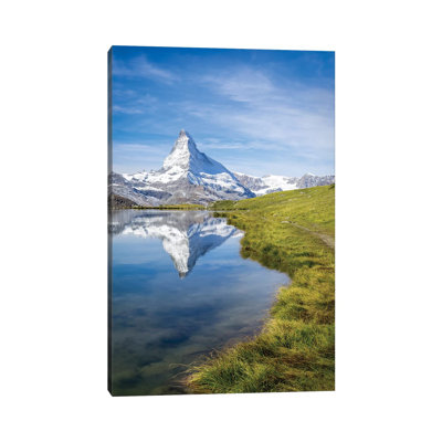 Stellisee and Matterhorn in Summer 1 Piece Wrapped Canvas Wall Art