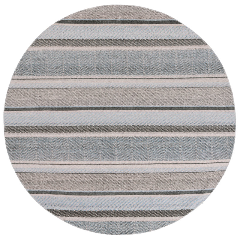 Abishake Performance Striped Rug, Round 7'