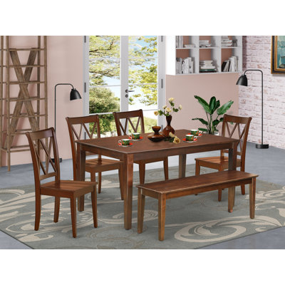 Kurth 6 - Piece Solid Wood Dining Set by August Grove