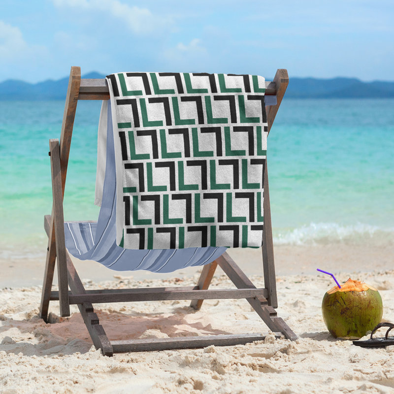 Beach Towel, White/Gotham Green/Stealth Black