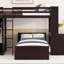 Lit mezzanine avec lit autonome, tablettes, bureau et garde-robe