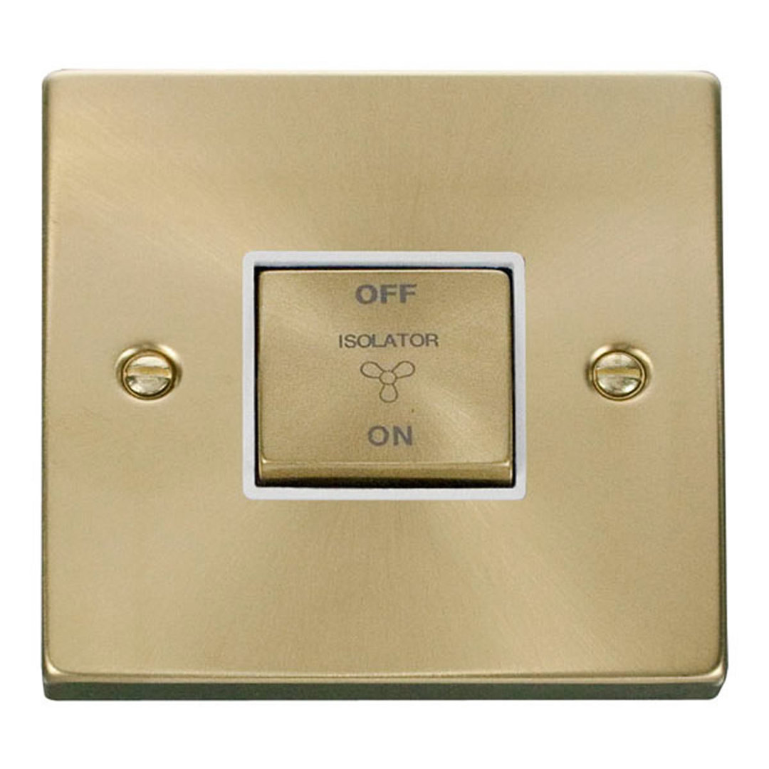 Satin Brass 10A 1 Gang Ingot 3 Pole Fan Isolation Switch