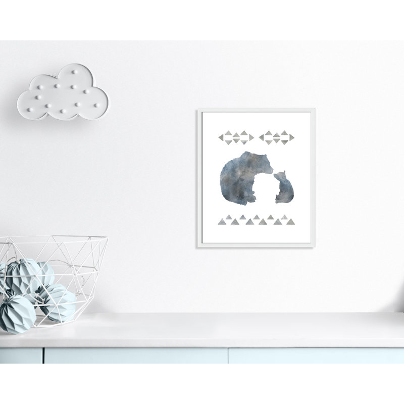 «Little Man Cave Bears», art encadré, H 24,5 po x l 20,5 po x P 1,18 po, Cadre blanc