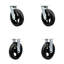 8 Inch Rubber on Steel Caster Set with Ball Bearings 2 Swivel 2 Rigid SCC