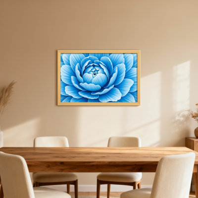Plantes et fleurs, motif floral bleu, impression artistique