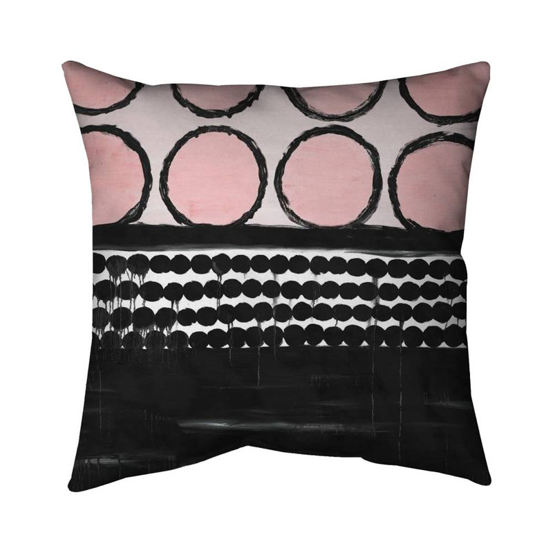 Cluster of pink circles - 20"x20" Outdoors Throw pillow - Spun poly - Print on demand