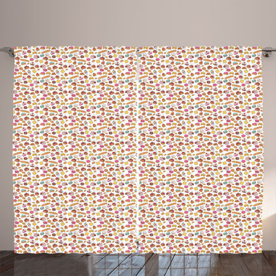 Rustic curtain, Bakery Medley, multi -colored
