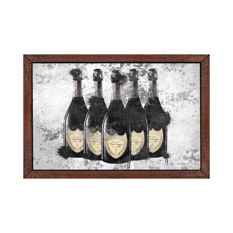 Champagne II by Amanda Greenwood - Painting on Canvas, Brown Framed, 66.04 cm H x 45.72 cm W