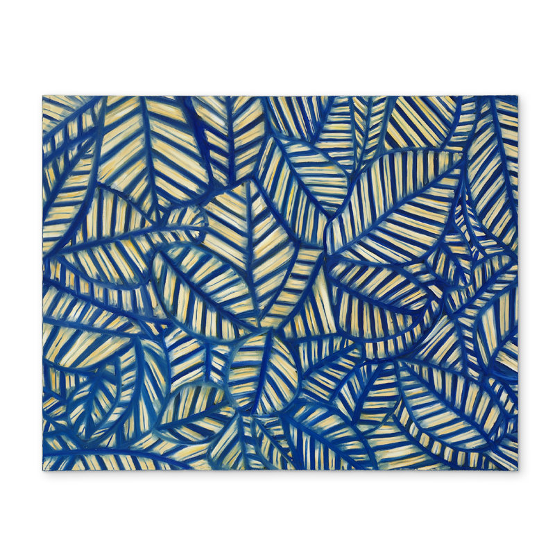 Blue Floral Polyester Placemat - Leaves Pattern Home Decor