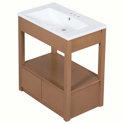 30'' Single Bathroom Vanity Base Only in Brown -  HOOSENG, ZZL-SY999994AAD