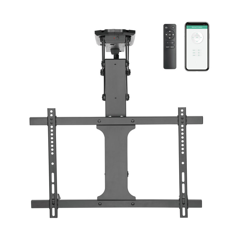 Motorized Black Steel Ceiling TV Mount for 32-70 Inch Screens
