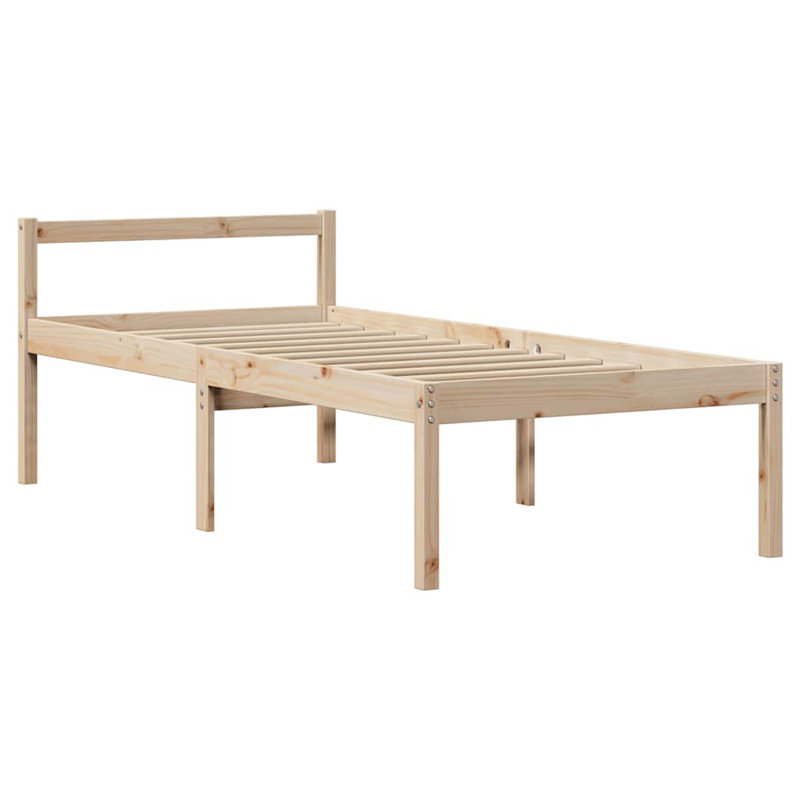 Bookcase Bed Without Mattress Solid Wood Pine, 96 x 229.5 cm
