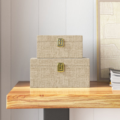 Aiyanna 2 Piece Fabric Decorative Box Set