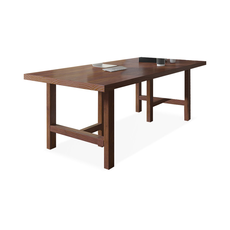 Bureau rectangulaire en bois massif brun clair, H 29,53 po x l 55,12 po x P 27,56 po