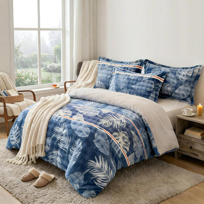 Luxury & Cozy Duvet Cover Set, Comfortable Bedding for Fall & Winter, Christmas Decorations, School Duvet Cover Set, Christmas Gift, Christmas Decorations for Home, Not Including The Quilt,Blue