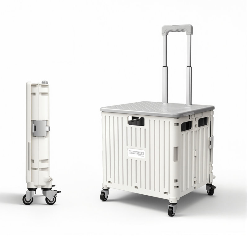 Chariot à roulettes pliable Viviendo 65L, blanc, White