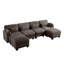 Canapé d'angle modulaire à compression, canapé moderne 4 places en chenille marron pour la maison