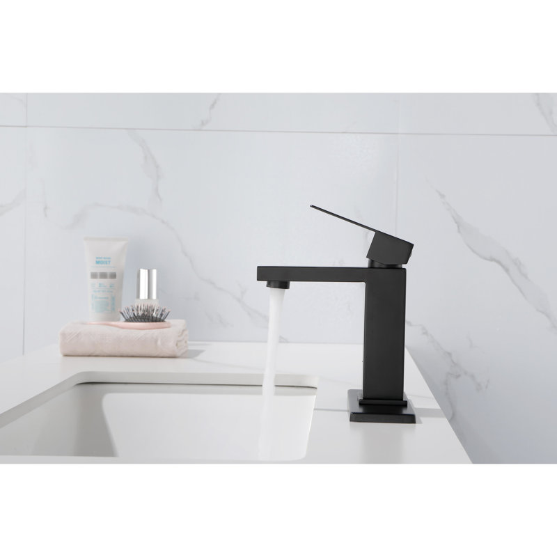 Robinet de vidange escamotable noir mat à poignée simple pour débordement de salle de bain, alimentation en eau douce avec gestion