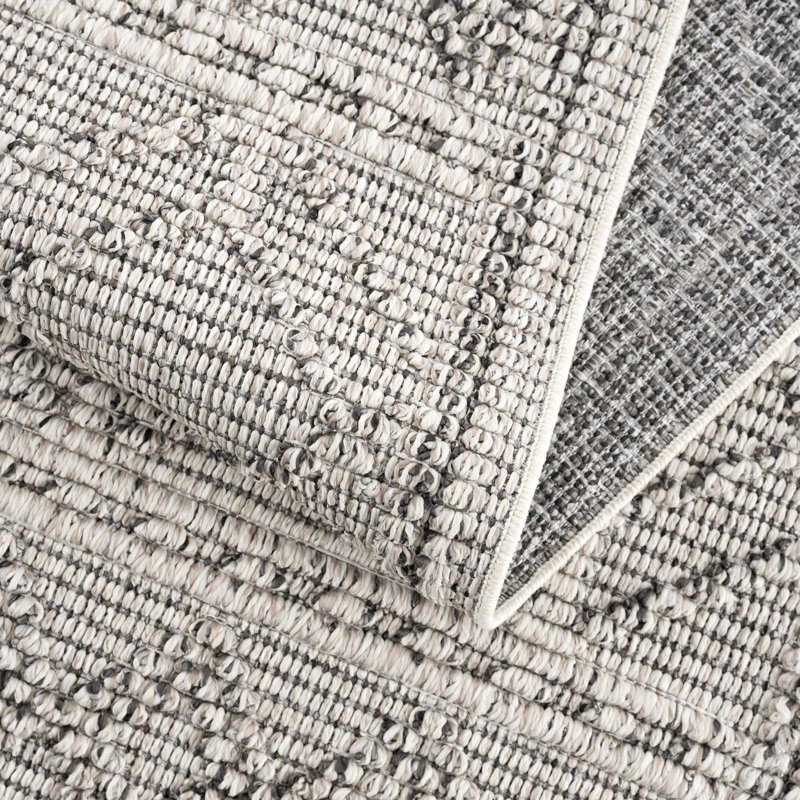 Javonnie Geometric Outdoor Beige Area Rug, Runner 2'7" x 7'3"
