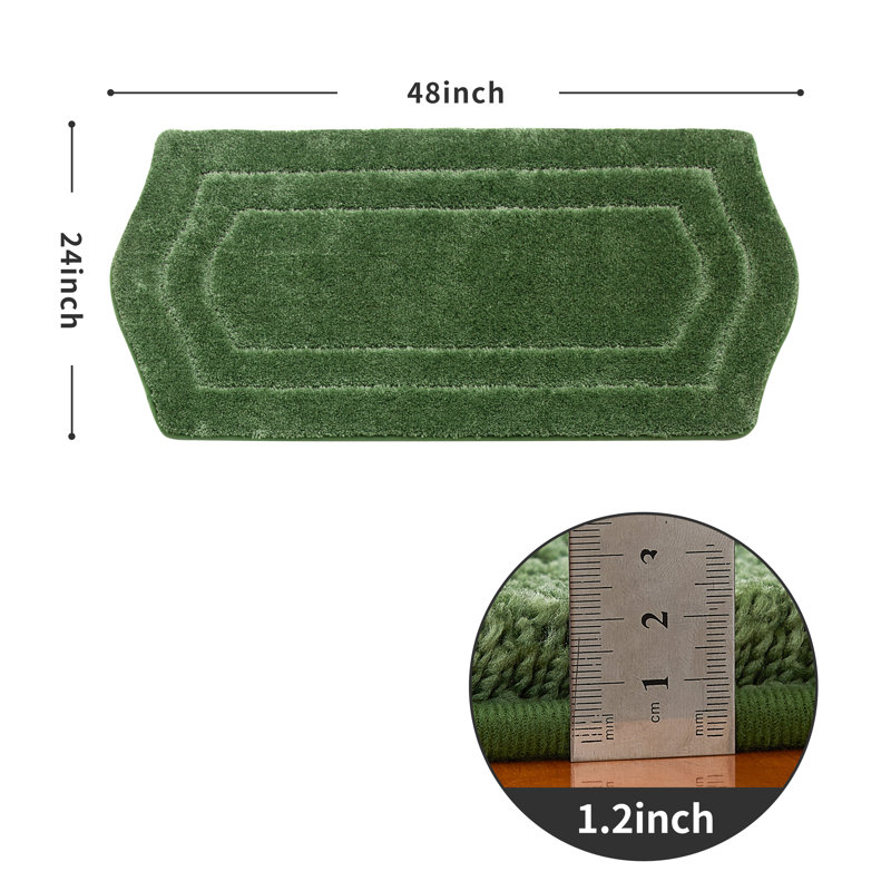Tapis pour salle de bain Shilynn, Vert, L 24 po x L 48 po