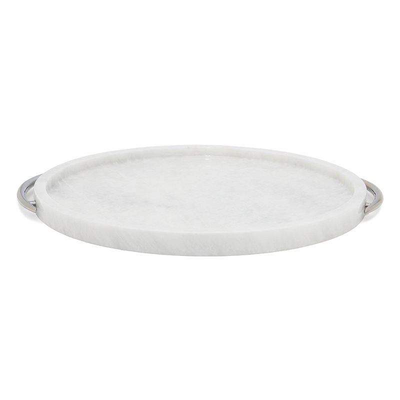 Kristanna Marble Tray, Pearl White
