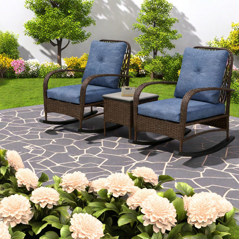 Ensembles de salle à manger de patio durables avec acier et rotin, style moderne pour la maison et le balcon