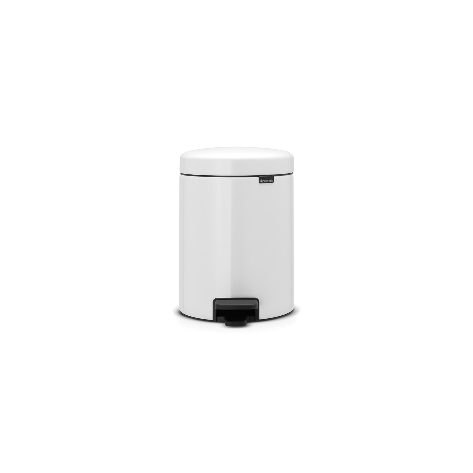 Brabantia NewIcon Step On Trash Can, 1.3 Gallon (5 Liter), White