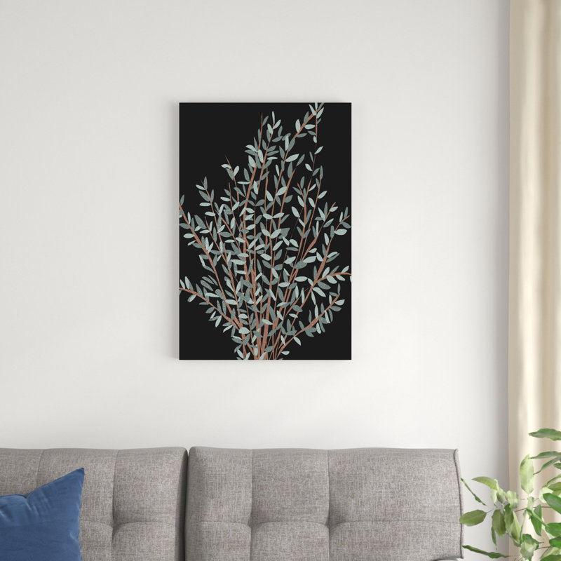 «Gunni Eucalyptus I» par Melissa Wang - peinture sur toile tendue, H 30 po x l 20 po
