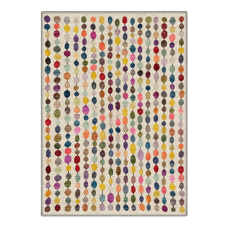 Evoque Modern Machine Washable Beige Indoor Area Rug with Non-Slip Backing, Rectangle 8' x 10', Beige