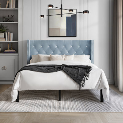 Ffyona Upholstered Wingback Bed