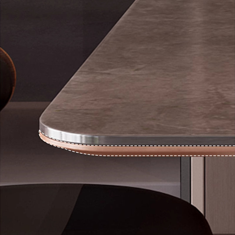 Ensemble de table de salle à manger rectangulaire en pierre frittée, H 29,53 po x L 62,99 po x l 31,5 po