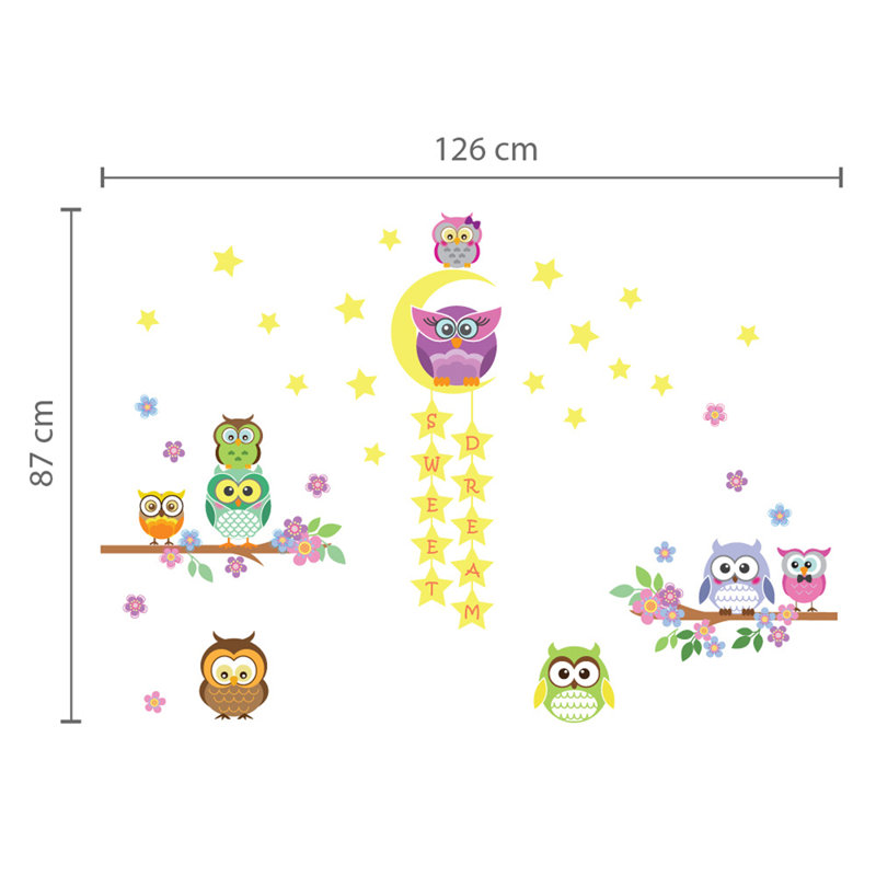 Adhésif décoratif étoile et hibou