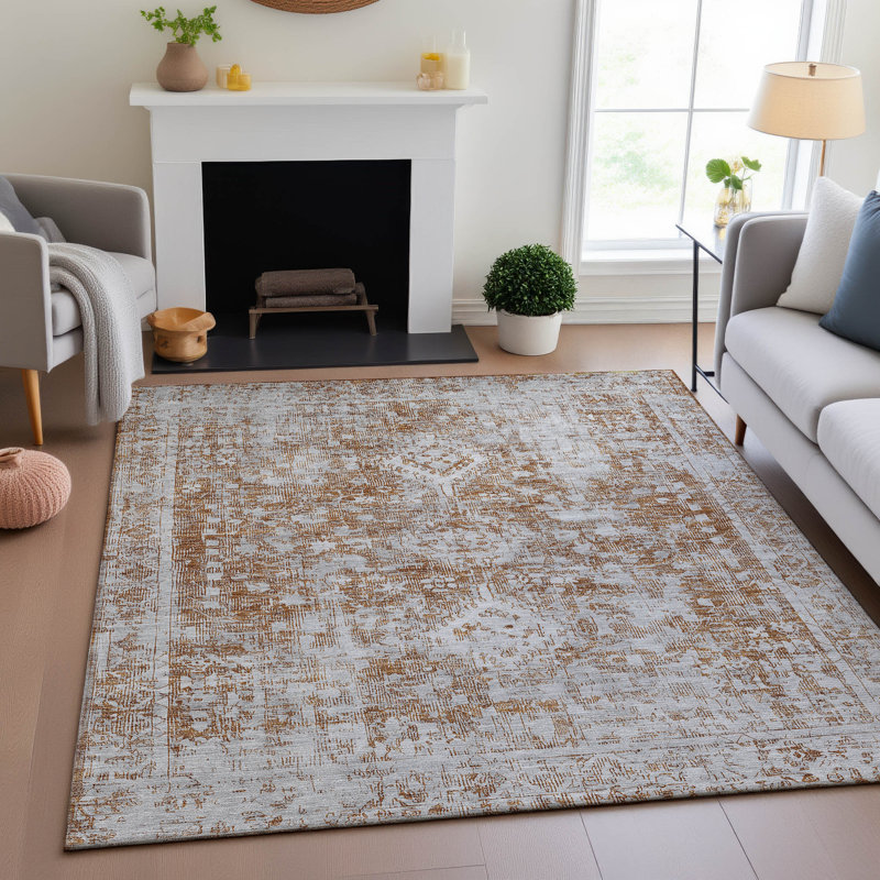 Premium Machine Washable Barry AMF1229 Global Rug, Rectangle 10' x 14'