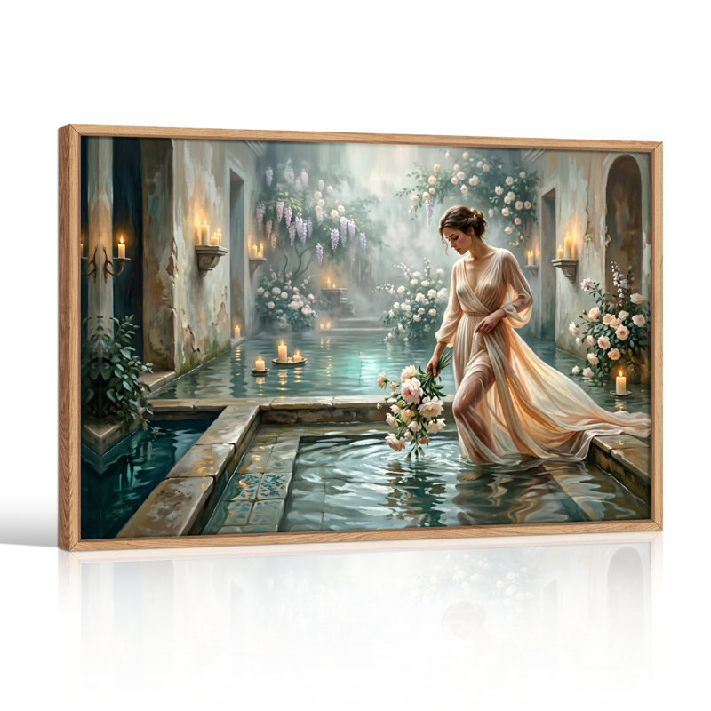 «Romantic Garden», ensemble de 1 reproduction d'art sur toile, Natural, H 18 po x l 24 po