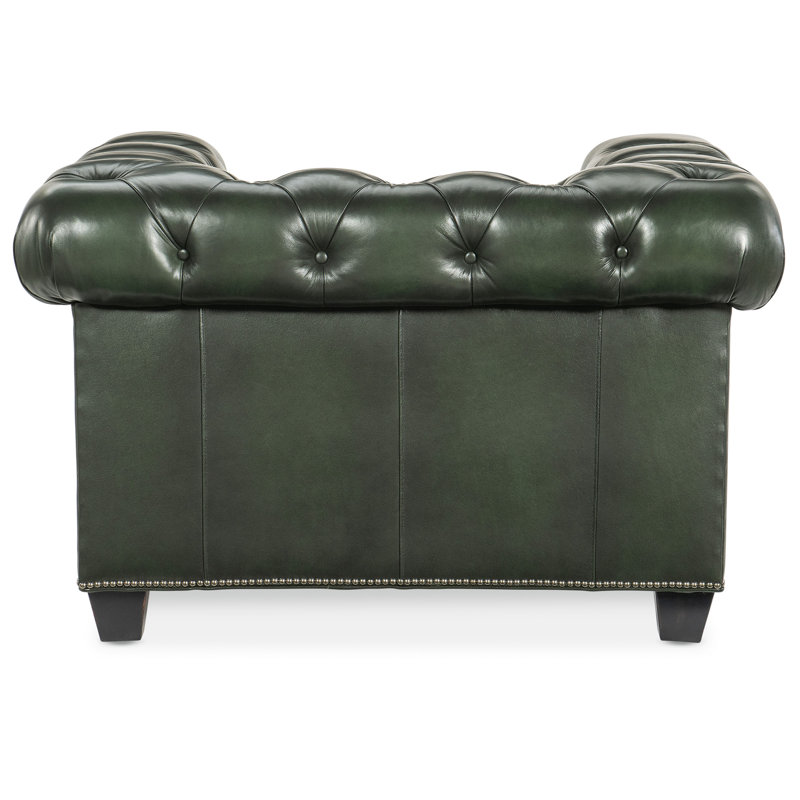 Charleston 47" Wide Tufted Genuine Split Grain Leather Chesterfield Chair