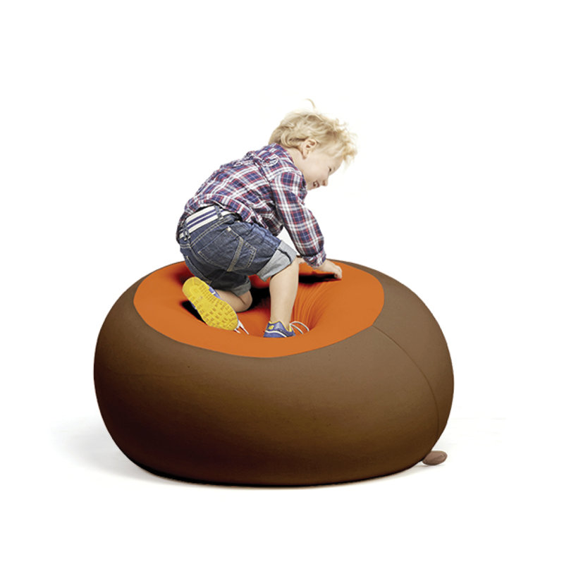Stanley Refillable Bean Bag Chair, Brown/Orange